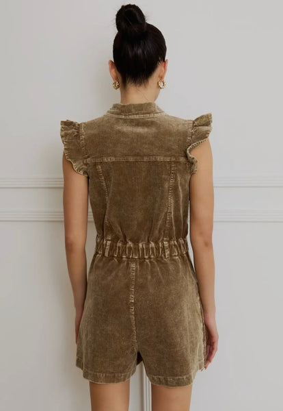 Zip-Up Corduroy Romper