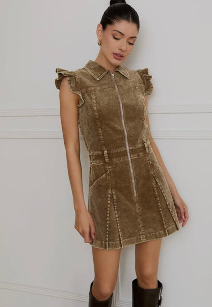 Zip-Up Corduroy Romper