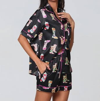 Western Boots Printed Short Pajama Set
