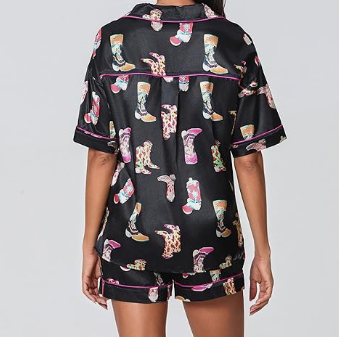 Western Boots Printed Short Pajama Set