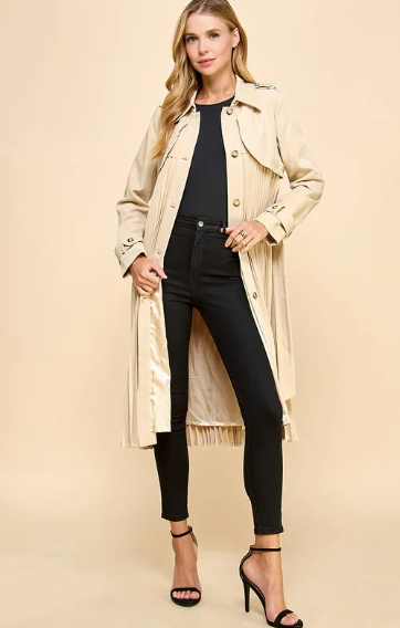 Pleated Trench Coat