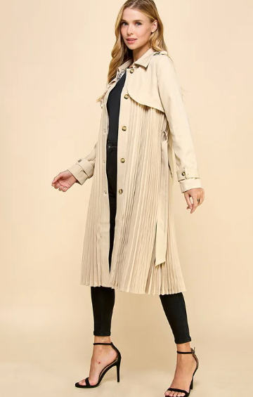 Pleated Trench Coat