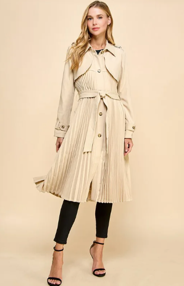 Pleated Trench Coat