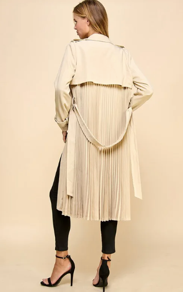 Pleated Trench Coat