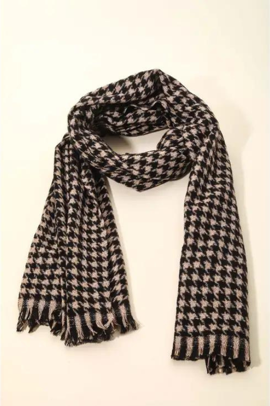 小物 BOTT HOUNDSTOOTH HOODED SCARF 24AW BOTT HOUNDSTOOTH HOODED SCARF 24AW