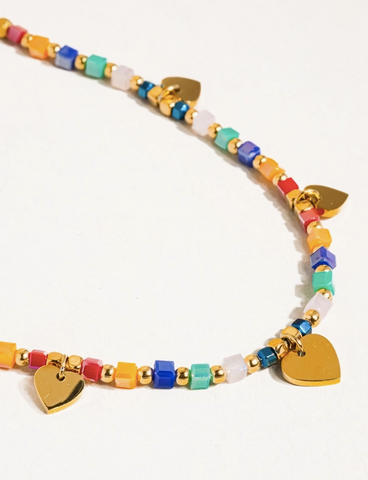 Archie Beaded Heart Necklace