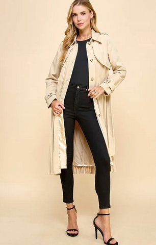 Pleated Trench Coat