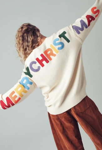Rainbow Graphic Christmas Sweater