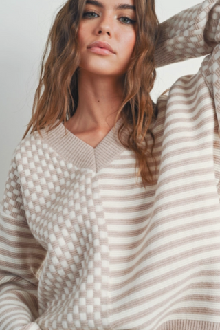 Frenchy Checker Pattern Sweater