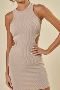 cut out dress color taupe 