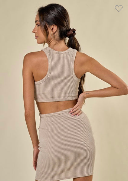 Taupe Cut-Out Dress